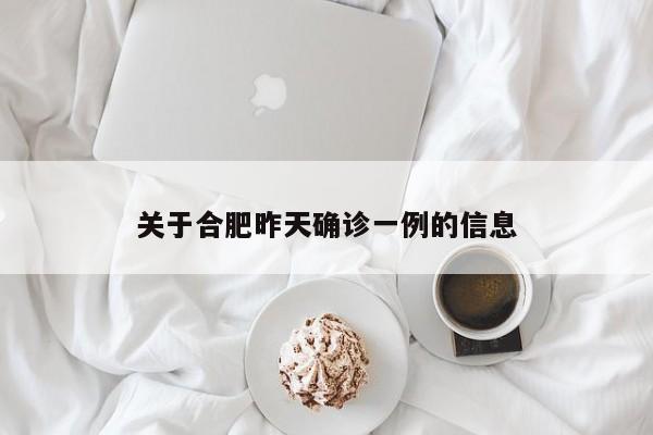 关于合肥昨天确诊一例的信息